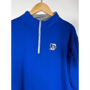 Peter Millar Creighton Bluejays 1/4 Zip Pullover Royal Blue Mens XXL Performance